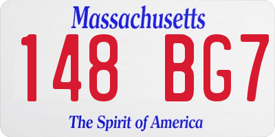 MA license plate 148BG7