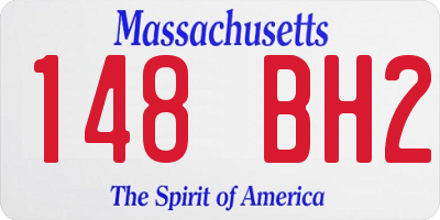 MA license plate 148BH2