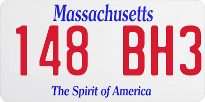 MA license plate 148BH3