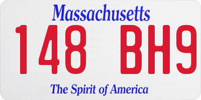 MA license plate 148BH9