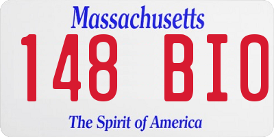 MA license plate 148BI0