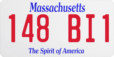 MA license plate 148BI1