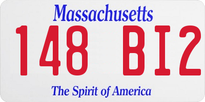 MA license plate 148BI2
