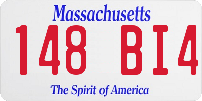 MA license plate 148BI4