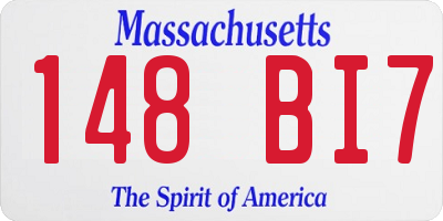 MA license plate 148BI7