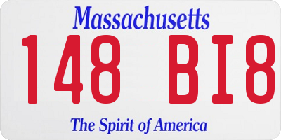 MA license plate 148BI8