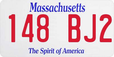 MA license plate 148BJ2