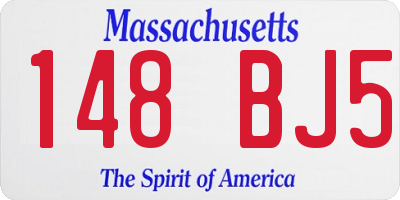 MA license plate 148BJ5