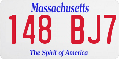 MA license plate 148BJ7