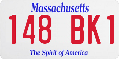 MA license plate 148BK1