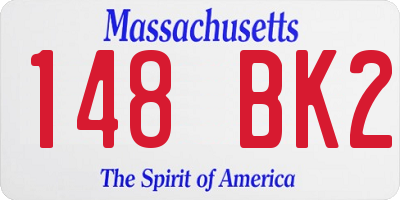 MA license plate 148BK2