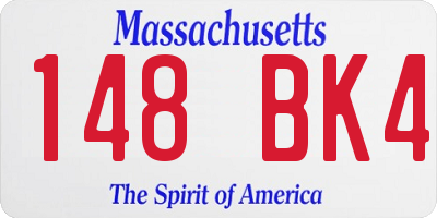 MA license plate 148BK4