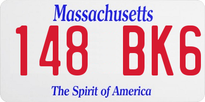 MA license plate 148BK6