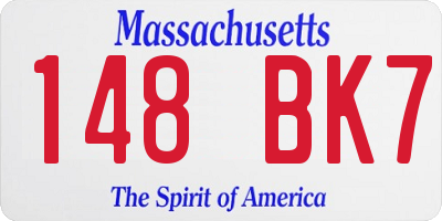 MA license plate 148BK7