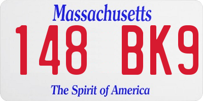 MA license plate 148BK9