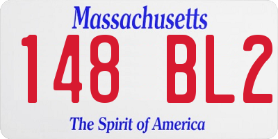MA license plate 148BL2