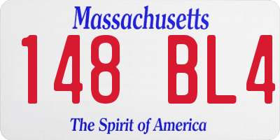 MA license plate 148BL4