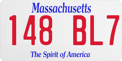 MA license plate 148BL7