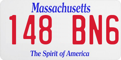 MA license plate 148BN6