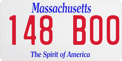 MA license plate 148BO0
