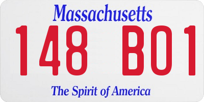 MA license plate 148BO1