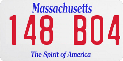 MA license plate 148BO4