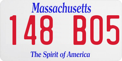 MA license plate 148BO5