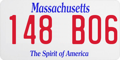 MA license plate 148BO6
