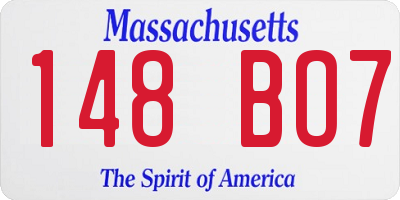 MA license plate 148BO7