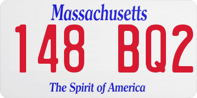 MA license plate 148BQ2