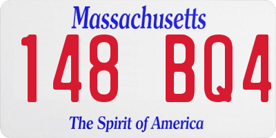 MA license plate 148BQ4