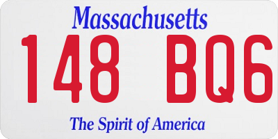 MA license plate 148BQ6