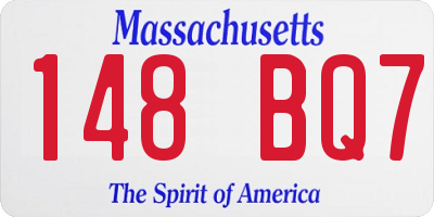 MA license plate 148BQ7