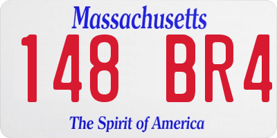 MA license plate 148BR4
