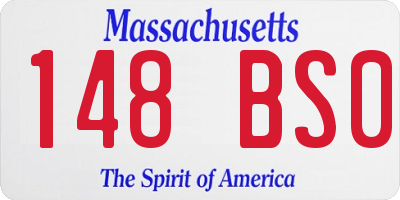 MA license plate 148BS0