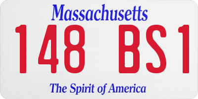 MA license plate 148BS1
