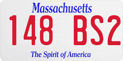 MA license plate 148BS2