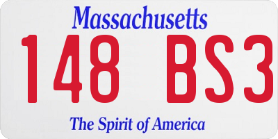 MA license plate 148BS3