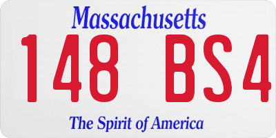 MA license plate 148BS4
