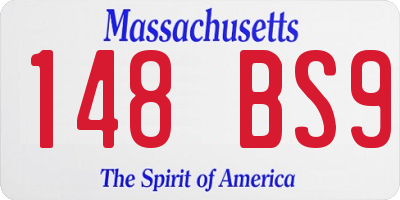 MA license plate 148BS9