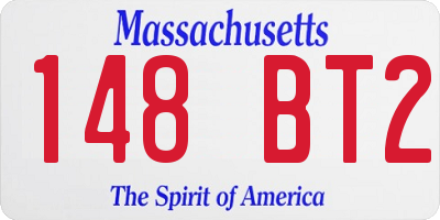 MA license plate 148BT2