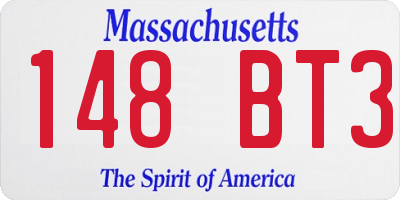 MA license plate 148BT3