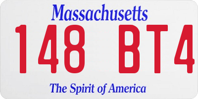MA license plate 148BT4