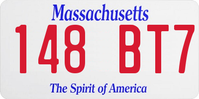 MA license plate 148BT7