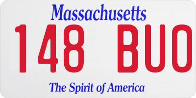 MA license plate 148BU0