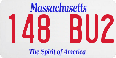 MA license plate 148BU2
