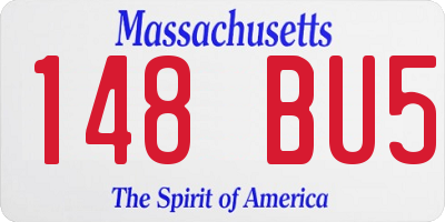 MA license plate 148BU5