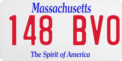 MA license plate 148BV0
