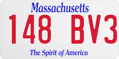 MA license plate 148BV3