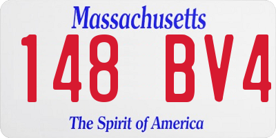 MA license plate 148BV4
